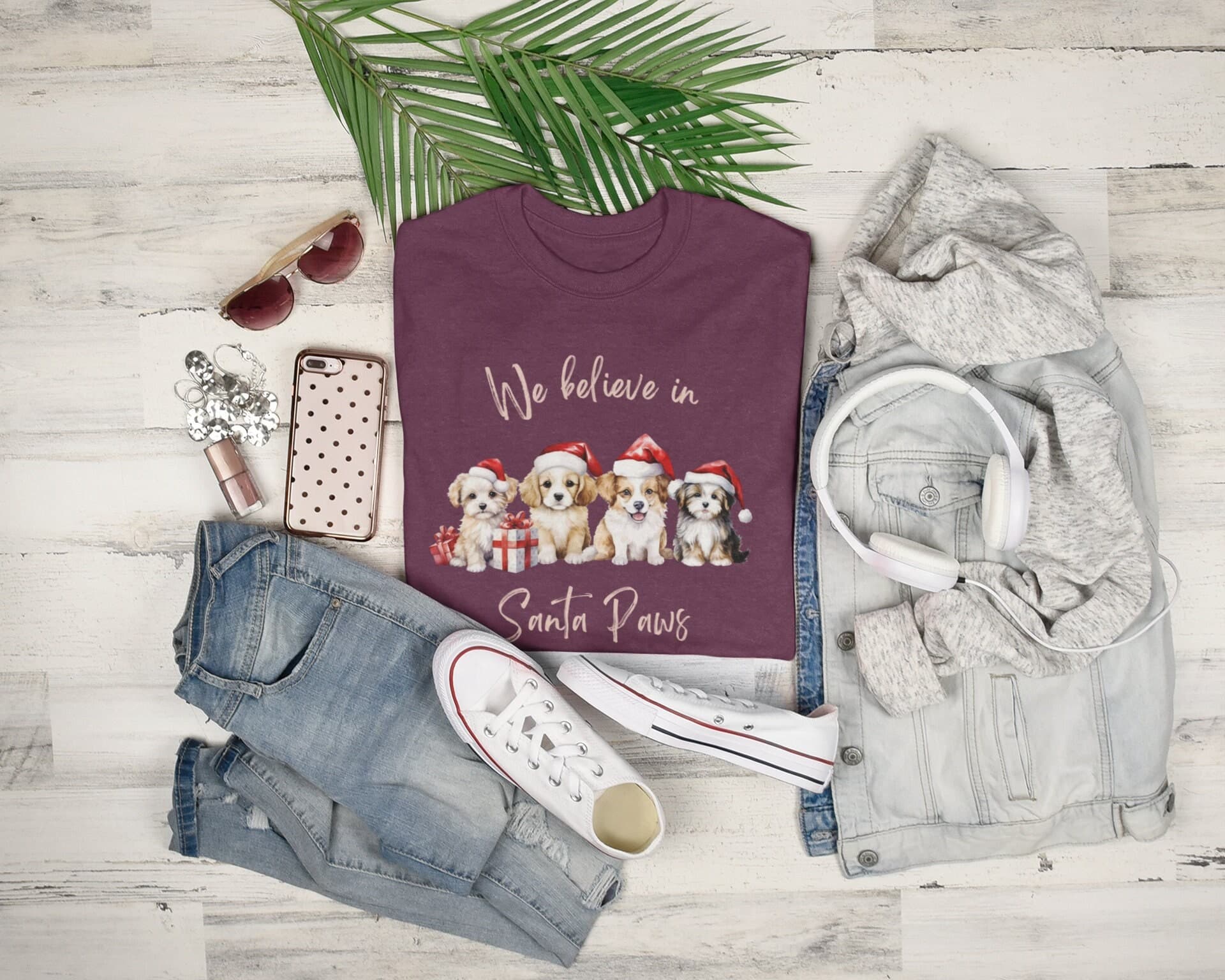 Santa Paws, Christmas Shirts for Women, Christmas Tee, Funny Christmas, Cute Christmas Shirts, Holiday Tee, Dog Mom, Dog Lovers