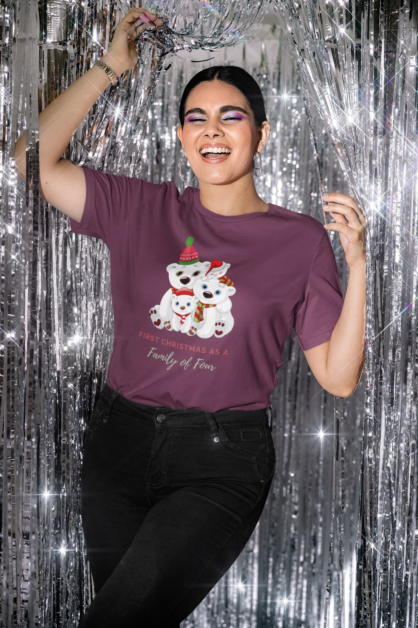Family of Four, Christmas Shirts, Polar Bear, Funny and Cute Christmas Shirts, Holiday Tee, Family Christmas shirts, Announcement