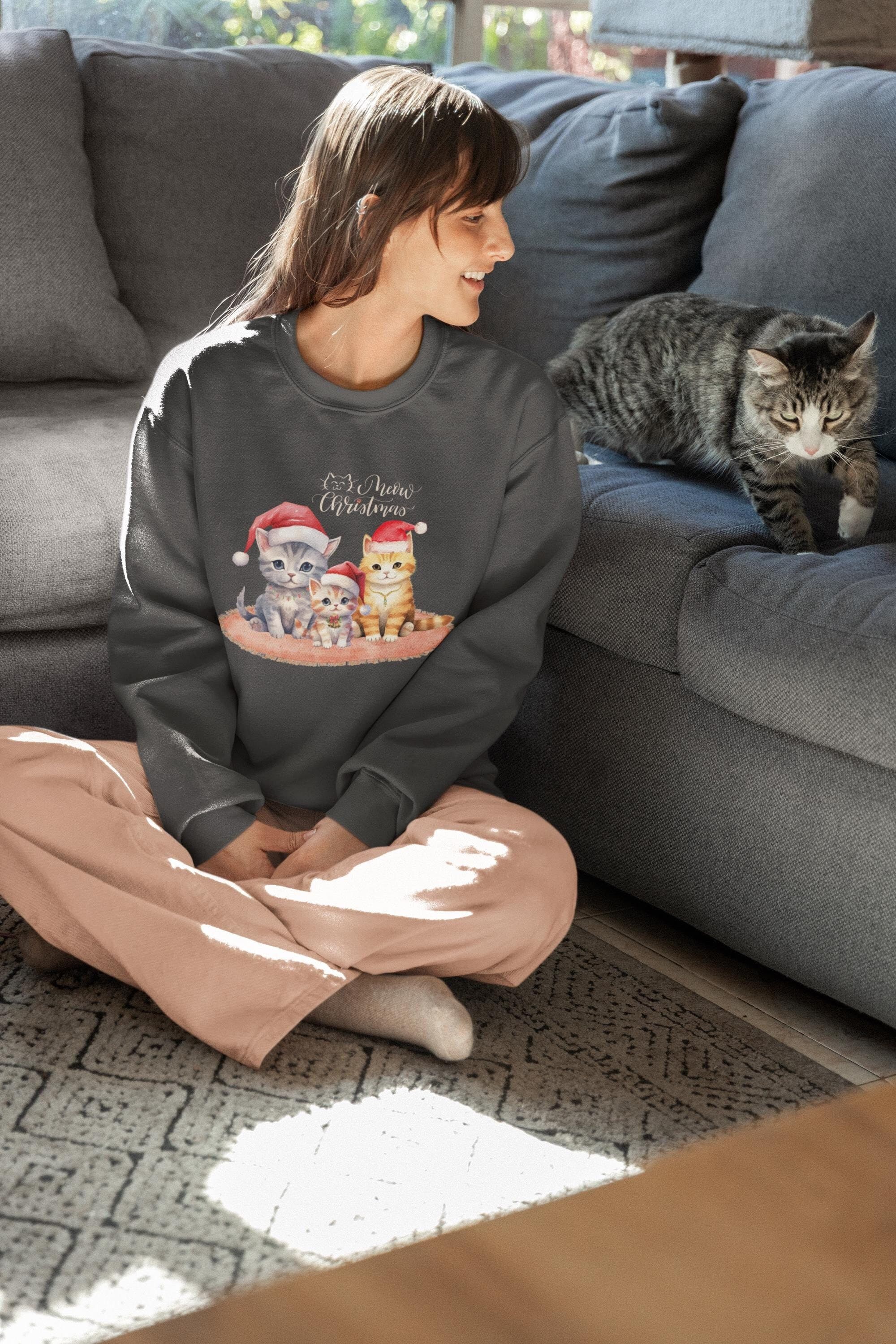 Women Long Sleeves, Meow Christmas, Family Christmas, Cat Lovers, Cat Mom, Cat Christmas, Cute Christmas Shirts, Holiday full sleeves