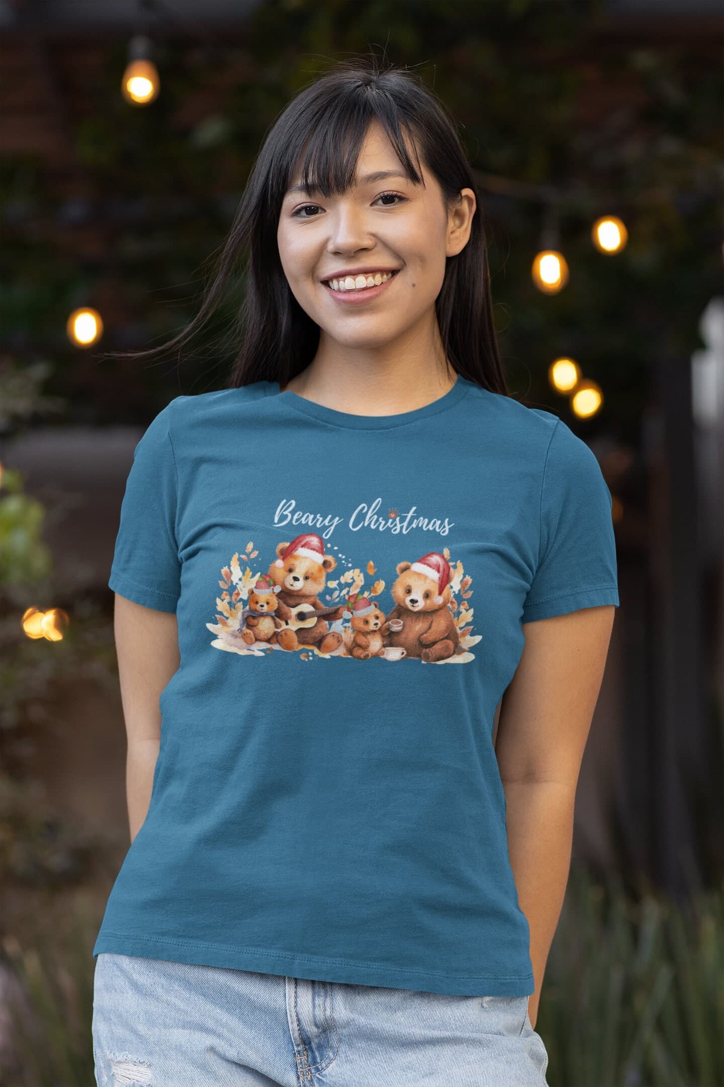 Beary Christmas, Christmas Shirts for Women, Funny and Cute Shirts, Holiday Tee, T-shirts for Women