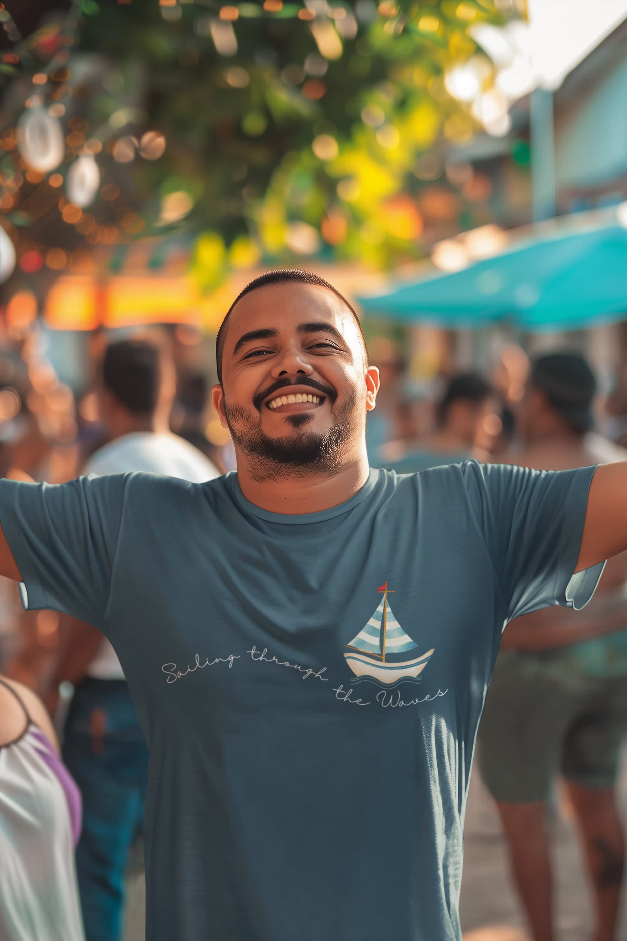 Sailing through the Waves, Summer T-shirts for Men, Dad, Uncle, Grandpa