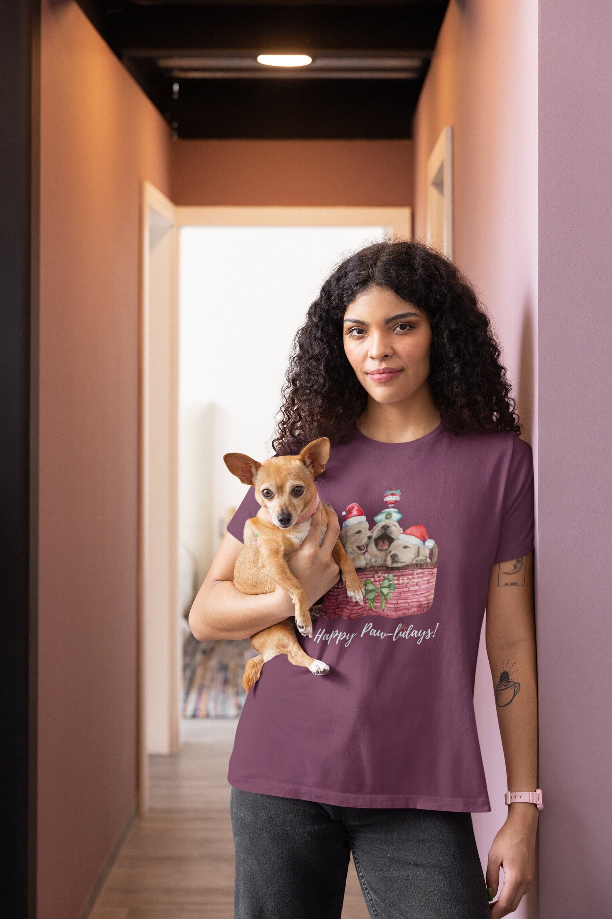 Happy Paw-lidays, Christmas Shirts for Women, Christmas Tee, Funny Christmas, Cute Christmas Shirts, Holiday Tee, Dog Mom, Dog Lover