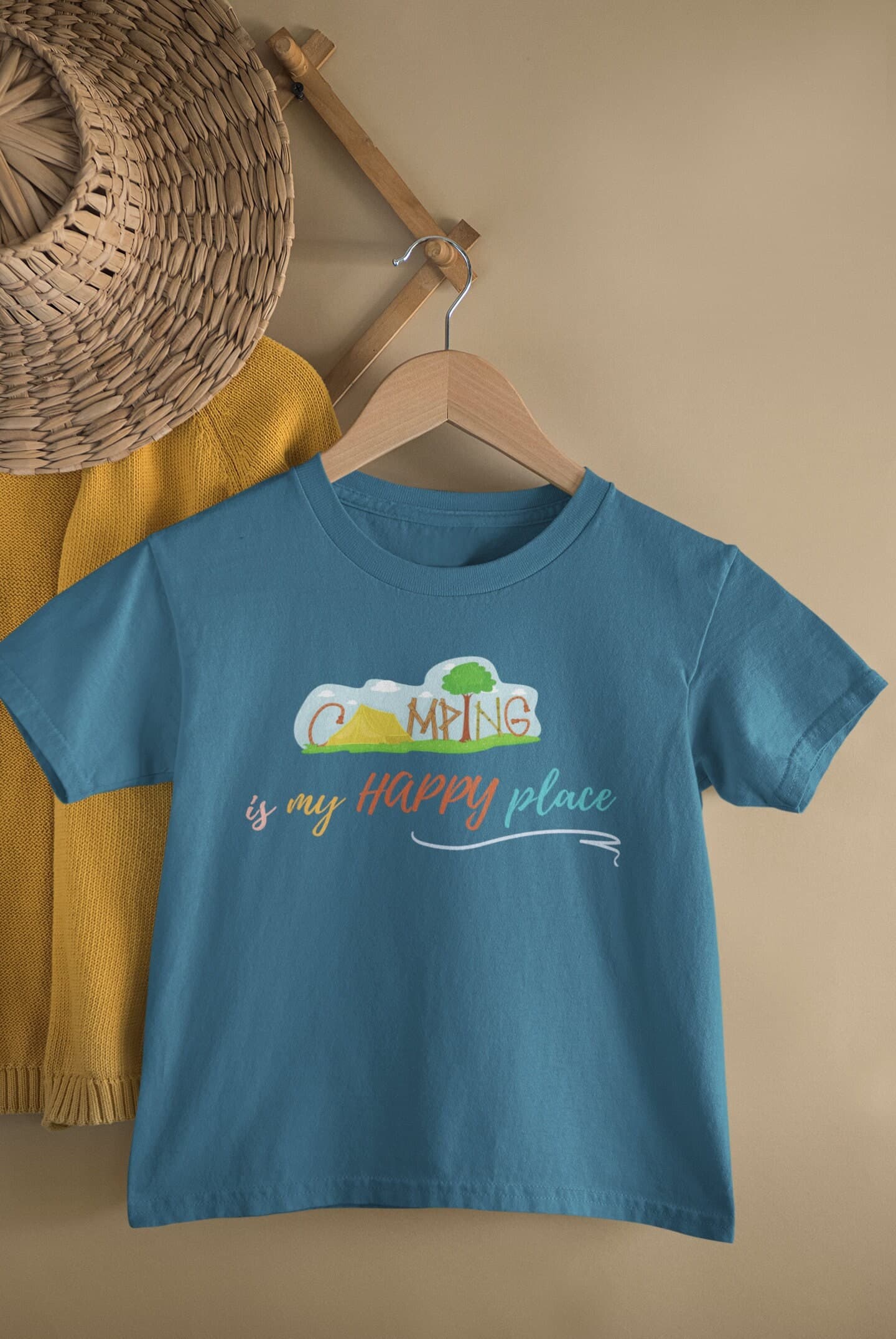 Camping is my Happy Place, Outdoor T-Shirts for toddlers, kids