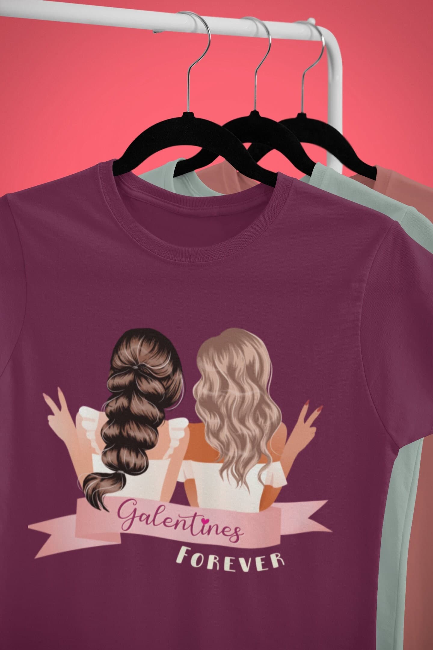 Galentine's Forever, Valentine's Day T-Shirts for Women, Best friends