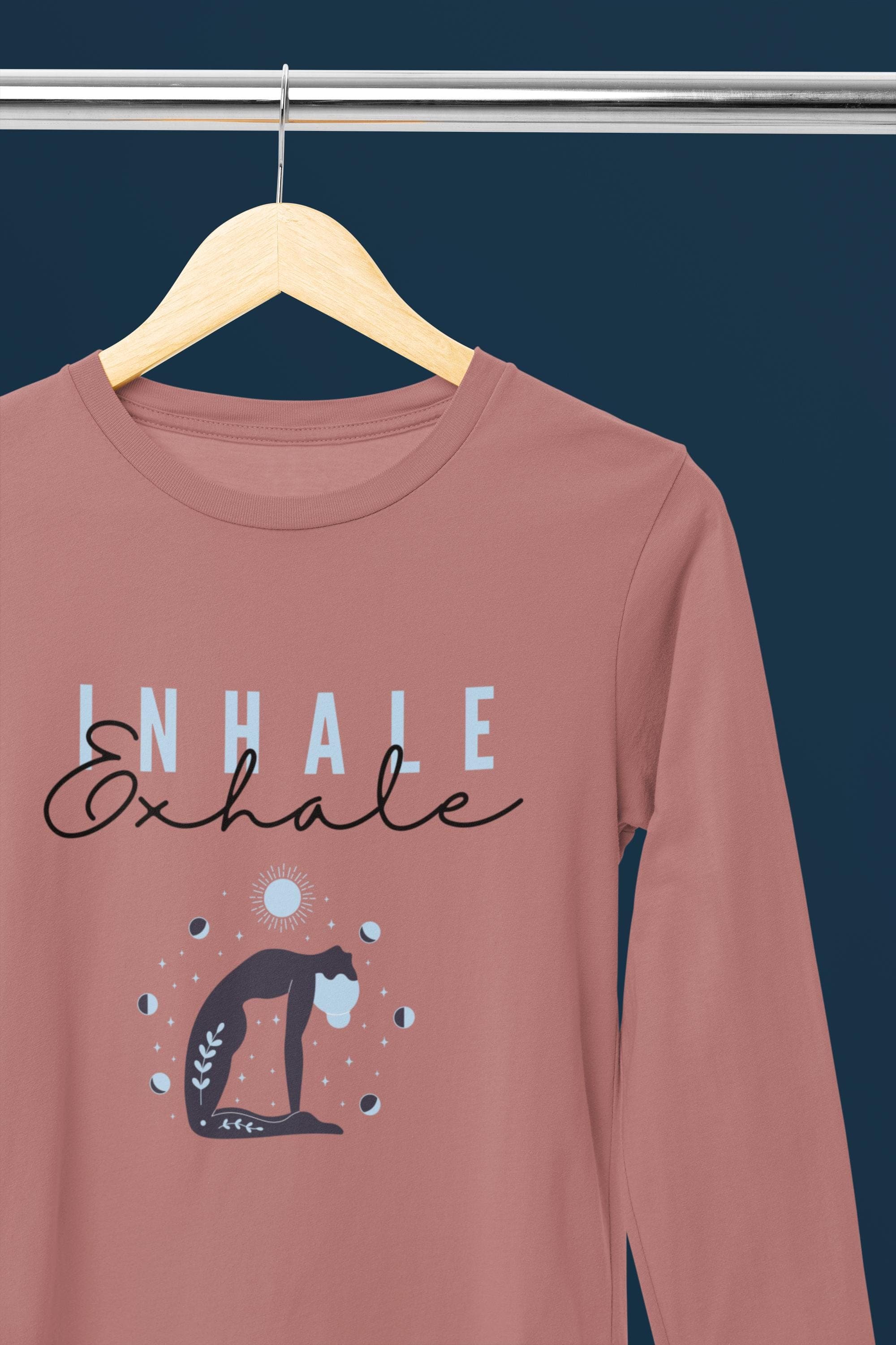 Inhale-Exhale Women's T-Shirt - Yoga T-shirt - Breathe, Calm - Spread Love & Positivity - Inspirational - Motivational Quote Shirt For Her
